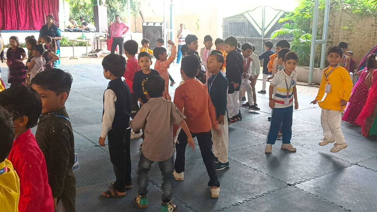 On the occasion of Navratri Garba celebration was done  by Pre-primary students  Let the rhythm of the dhol guide your steps